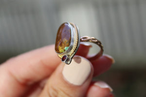 Turquoise Garnet Ring