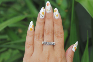Floral Bar Ring MADE TO ORDER