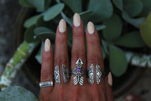 Load image into Gallery viewer, Amethyst Floral Arrow Ring