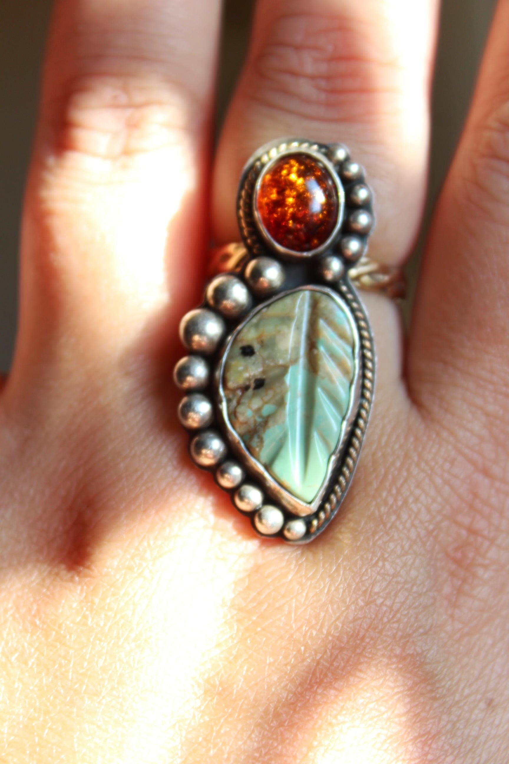 Turquoise Leaf Ring