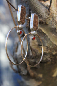 Fossilized Coral Hoops