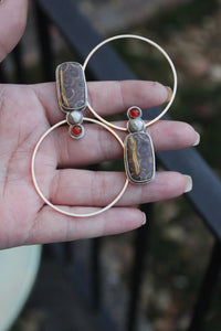 Fossilized Coral Hoops