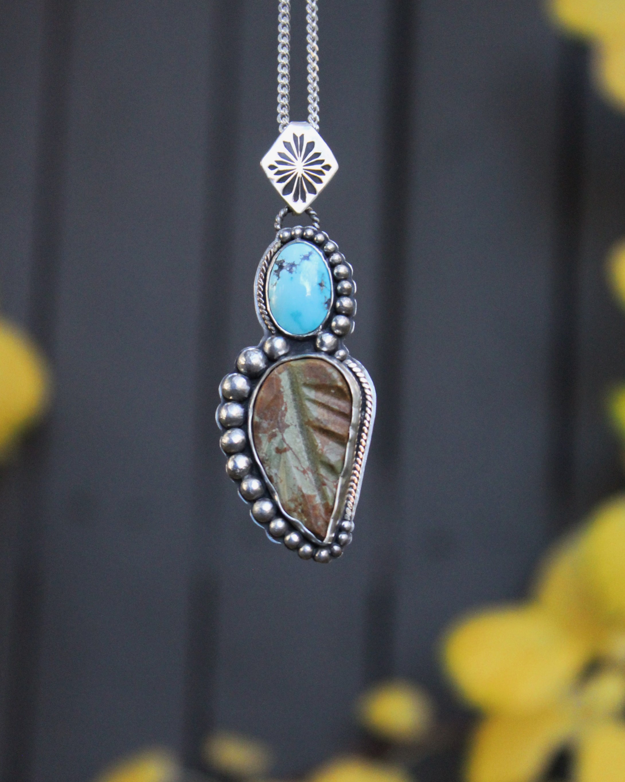 Turquoise Leaf Necklace