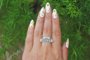 Floral Bar Ring MADE TO ORDER