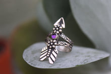 Load image into Gallery viewer, Amethyst Floral Arrow Ring
